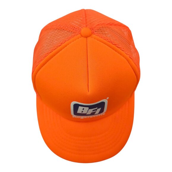 BFI Rope Braid Mesh Snapback Cap Vintage Trucker Foam Baseball Hat Blaze Orange - Picture 6 of 13